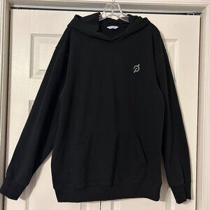 Mens PELOTON Sz L Black Loose Fit Hoodie Sweatshirt